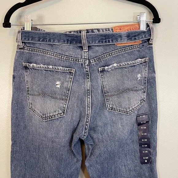 LUCKY BRAND Womens Blue Sienna Slim Patch Boyfriend Belted Bow Jeans Size 25 NWT - Picture 8 of 9